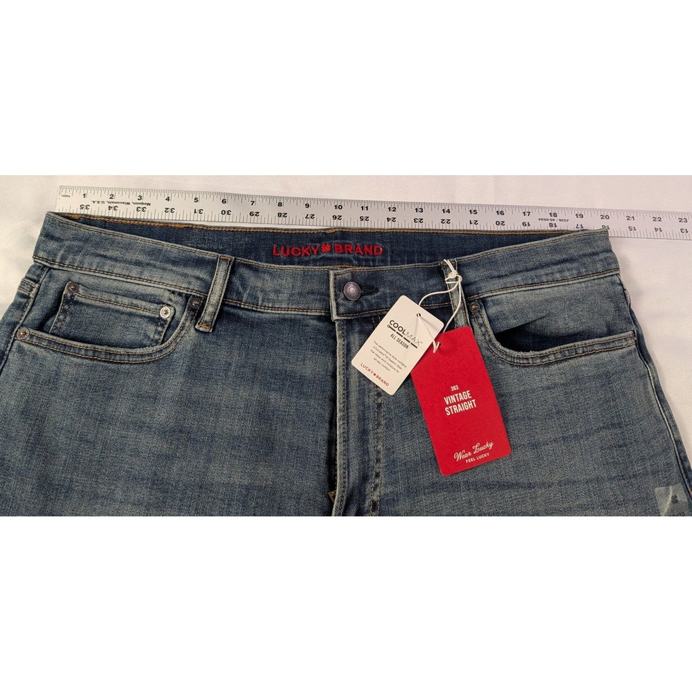 Lucky Brand 363 Vintage Straight Mens Jeans 38x30 Blue CoolMax NWT - Picture 6 of 15